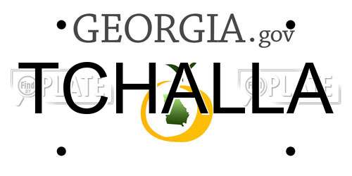 TCHALLA Georgia License Plate