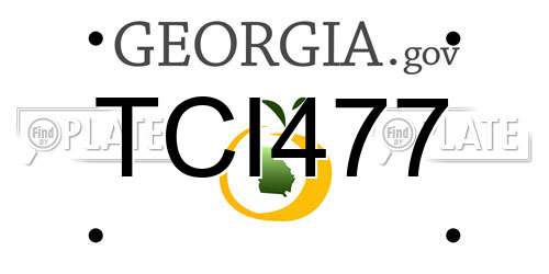 TCI477 Georgia License Plate