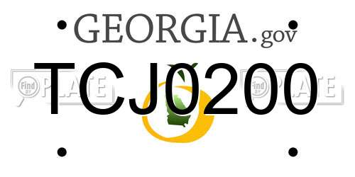 TCJ0200 Georgia License Plate
