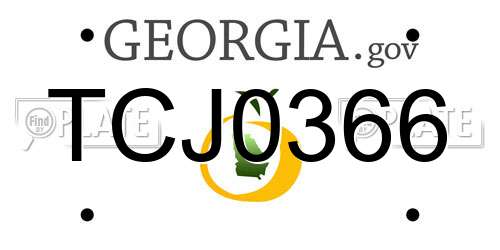 TCJ0366 Georgia License Plate