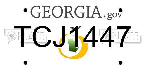 TCJ1447 Georgia License Plate