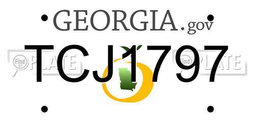 TCJ1797 Georgia License Plate