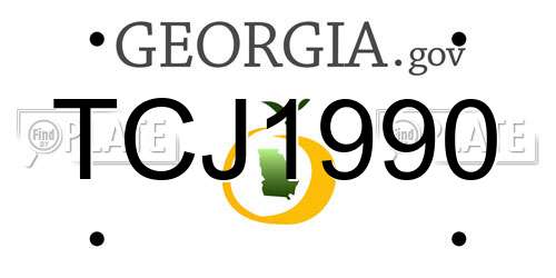 TCJ1990 Georgia License Plate