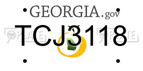 TCJ3118 Georgia License Plate