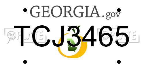 TCJ3465 Georgia License Plate