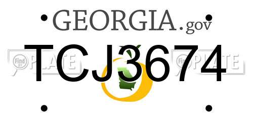 TCJ3674 Georgia License Plate