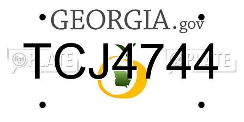 TCJ4744 Georgia License Plate