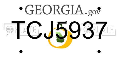 TCJ5937 Georgia License Plate