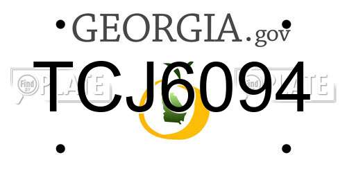 TCJ6094 Georgia License Plate