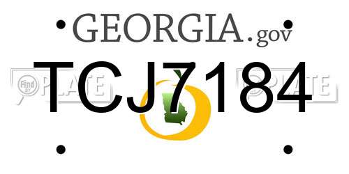 TCJ7184 Georgia License Plate