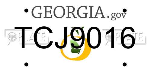 TCJ9016 Georgia License Plate
