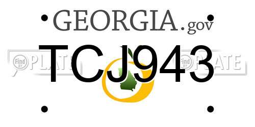 TCJ943 Georgia License Plate