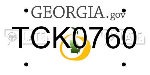 TCK0760 Georgia License Plate