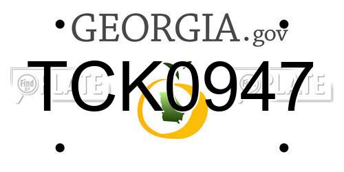 TCK0947 Georgia License Plate