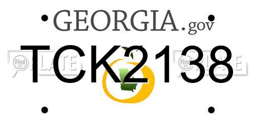 TCK2138 Georgia License Plate