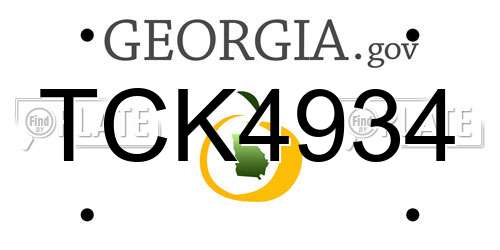 TCK4934 Georgia License Plate