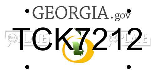TCK7212 Georgia License Plate