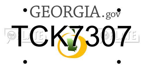 TCK7307 Georgia License Plate