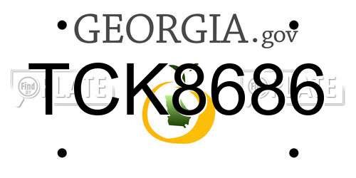 TCK8686 Georgia License Plate