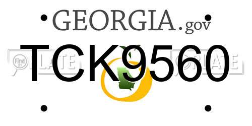 TCK9560 Georgia License Plate