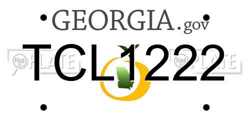 TCL1222 Georgia License Plate
