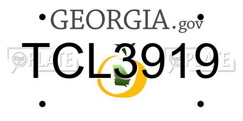 TCL3919 Georgia License Plate