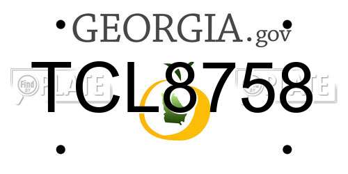 TCL8758 Georgia License Plate