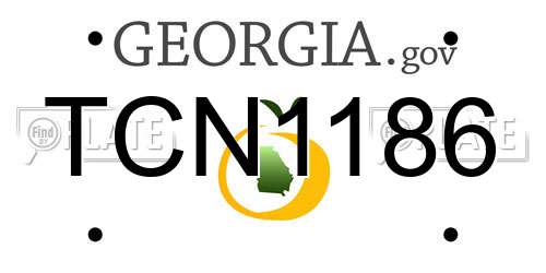 TCN1186 Georgia License Plate