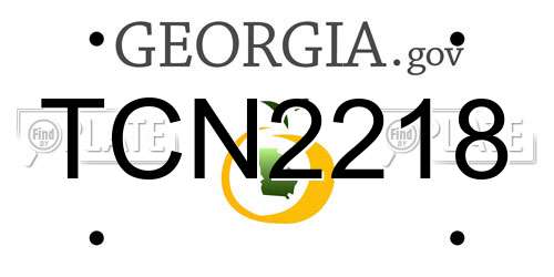 TCN2218 Georgia License Plate