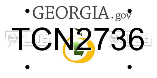 TCN2736 Georgia License Plate