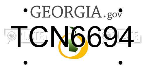 TCN6694 Georgia License Plate