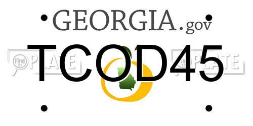 TCOD45 Georgia License Plate