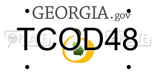 TCOD48 Georgia License Plate