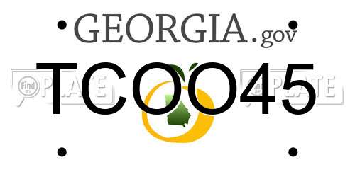 TCOO45 Georgia License Plate