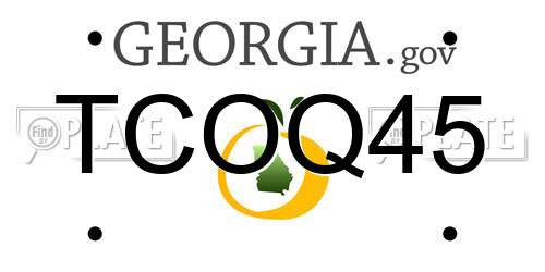 TCOQ45 Georgia License Plate