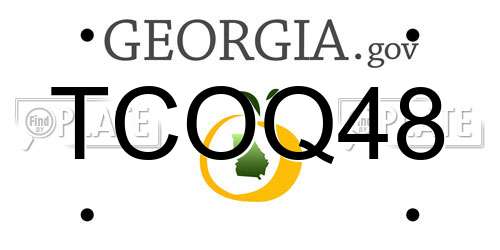 TCOQ48 Georgia License Plate