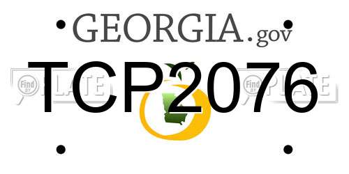 TCP2076 Georgia License Plate