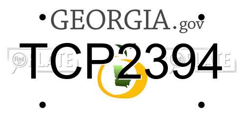 TCP2394 Georgia License Plate