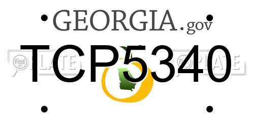 TCP5340 Georgia License Plate