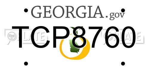TCP8760 Georgia License Plate