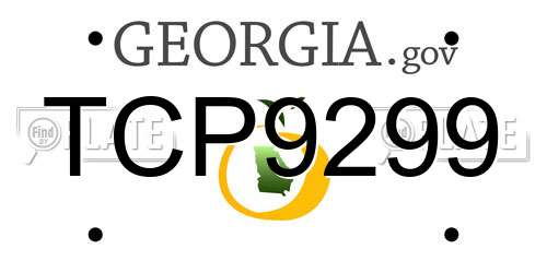 TCP9299 Georgia License Plate