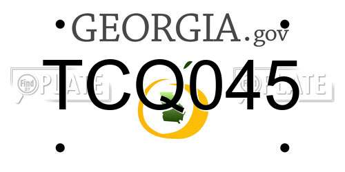 TCQ045 Georgia License Plate