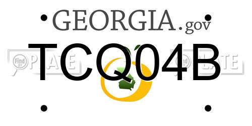 TCQ04B Georgia License Plate