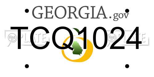 TCQ1024 Georgia License Plate