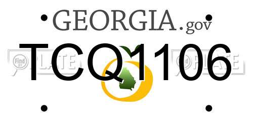 TCQ1106 Georgia License Plate