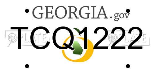 TCQ1222 Georgia License Plate
