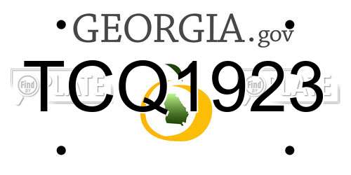 TCQ1923 Georgia License Plate