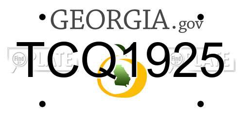 TCQ1925 Georgia License Plate