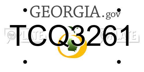 TCQ3261 Georgia License Plate