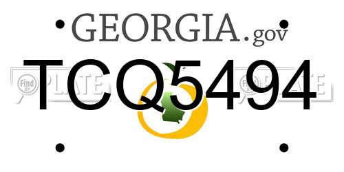 TCQ5494 Georgia License Plate